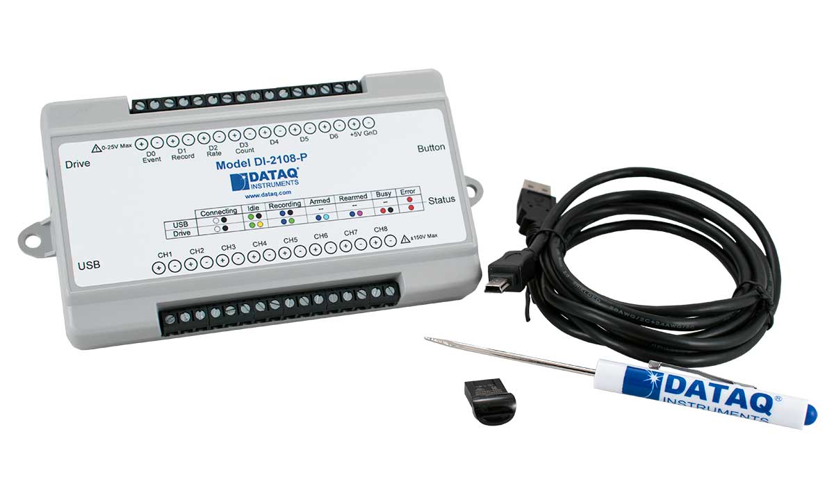 Complete DI-2108-P DAQ and Data Logger Kit