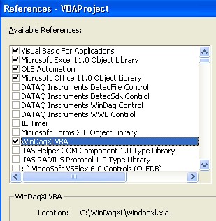 windaq xl with vba